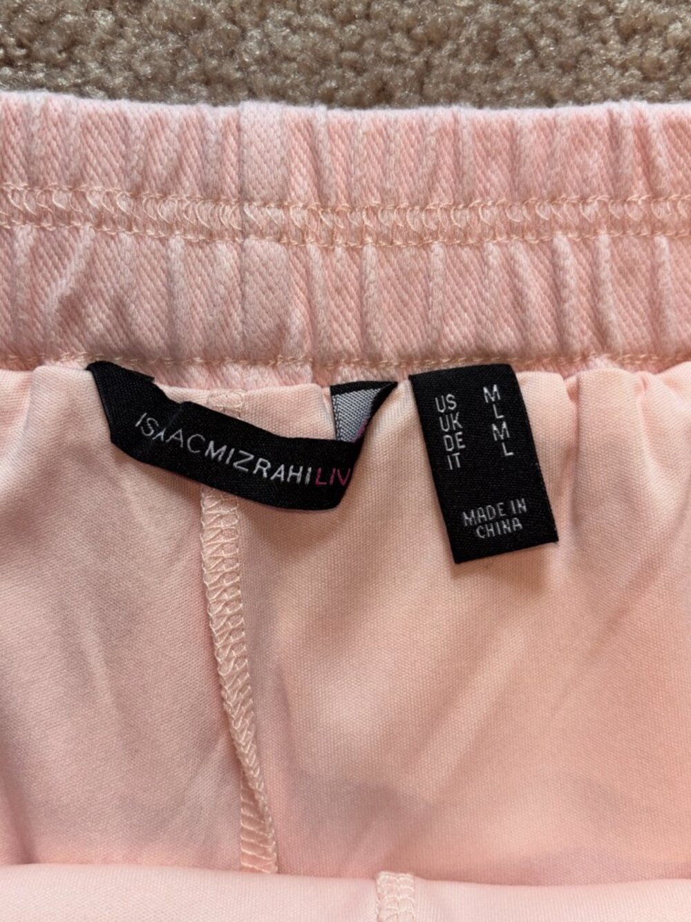 Light Pink Knit Denim Skort by Isaac Mizrahi M but fits L - Picture 6 of 7